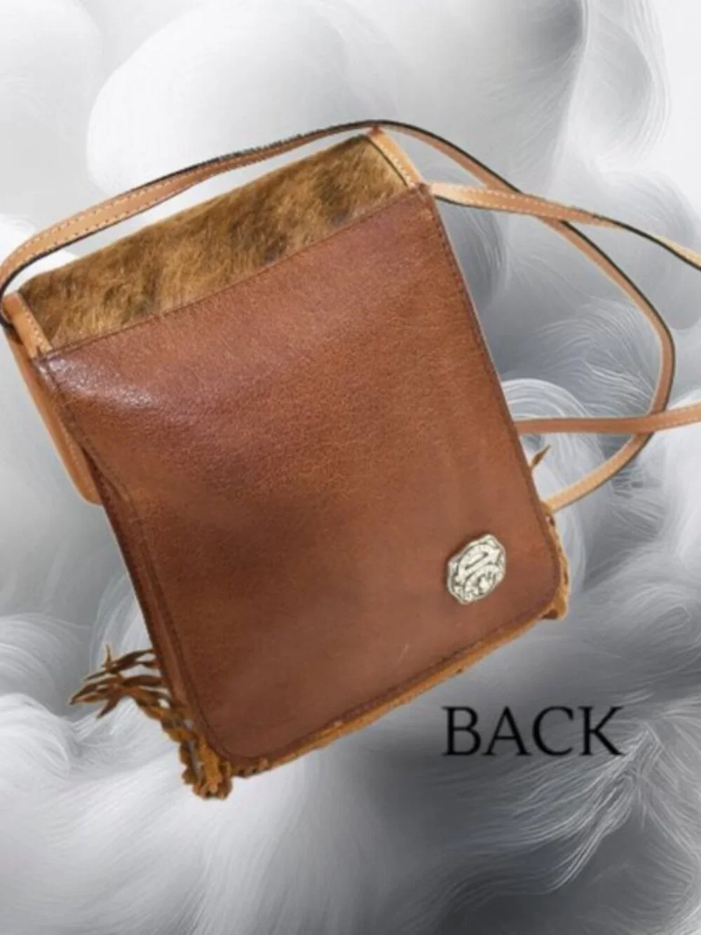 Montana Silversmiths Western Hair-On Hide Crossbody Fringe Bag